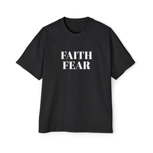 Men's Heavy Oversized Tee "Faith over Fear"