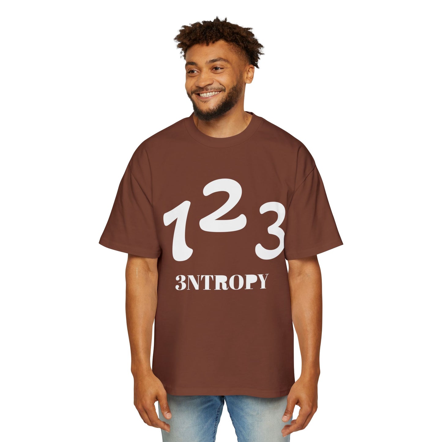 Men's Heavy Oversized Tee "3ntropy" (WHITE LETTERS)