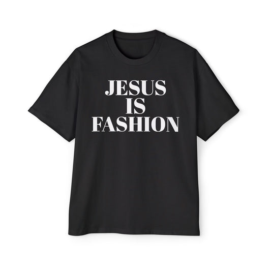 Men's Heavy Oversized Tee "Jesus is Fashion"