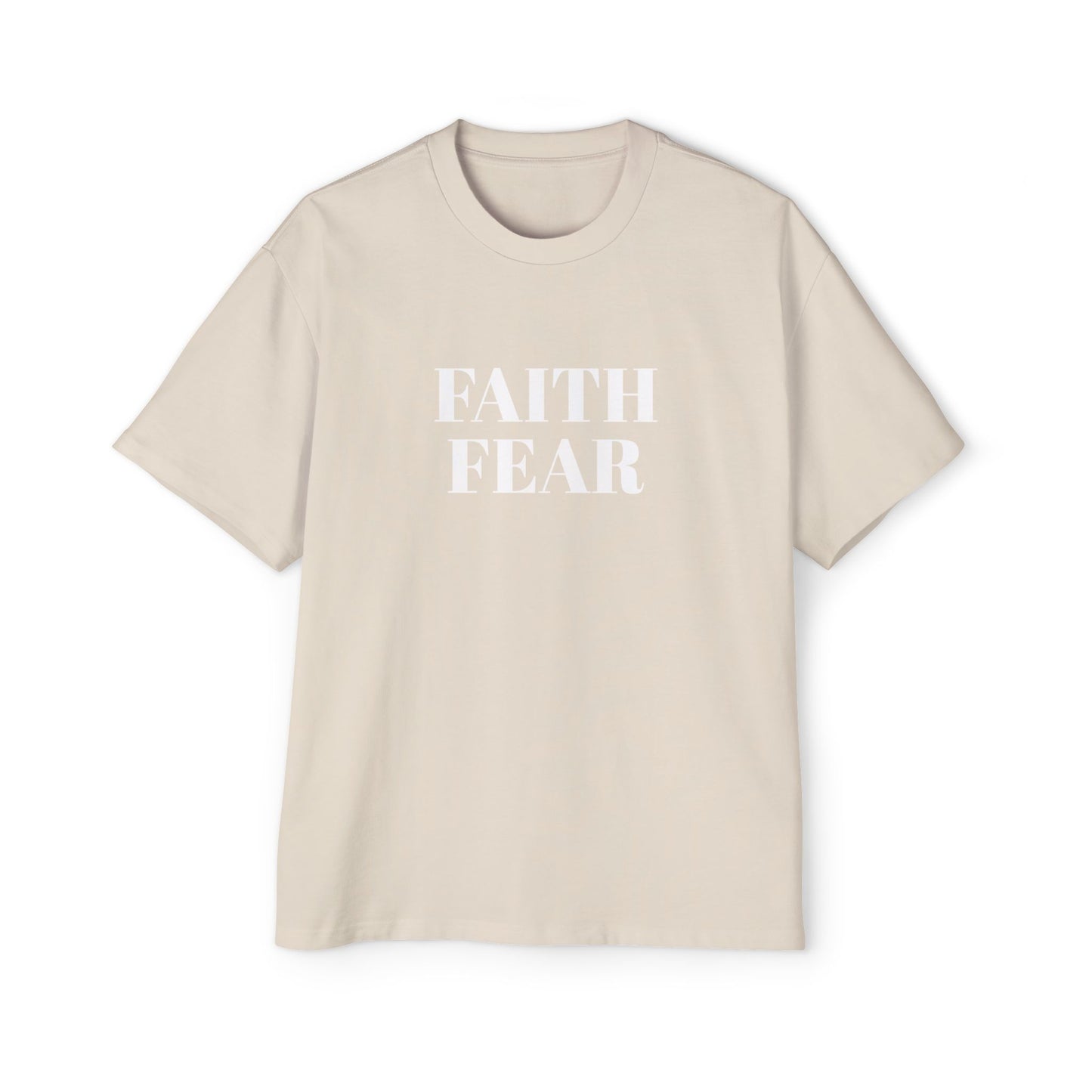 Men's Heavy Oversized Tee "Faith over Fear"