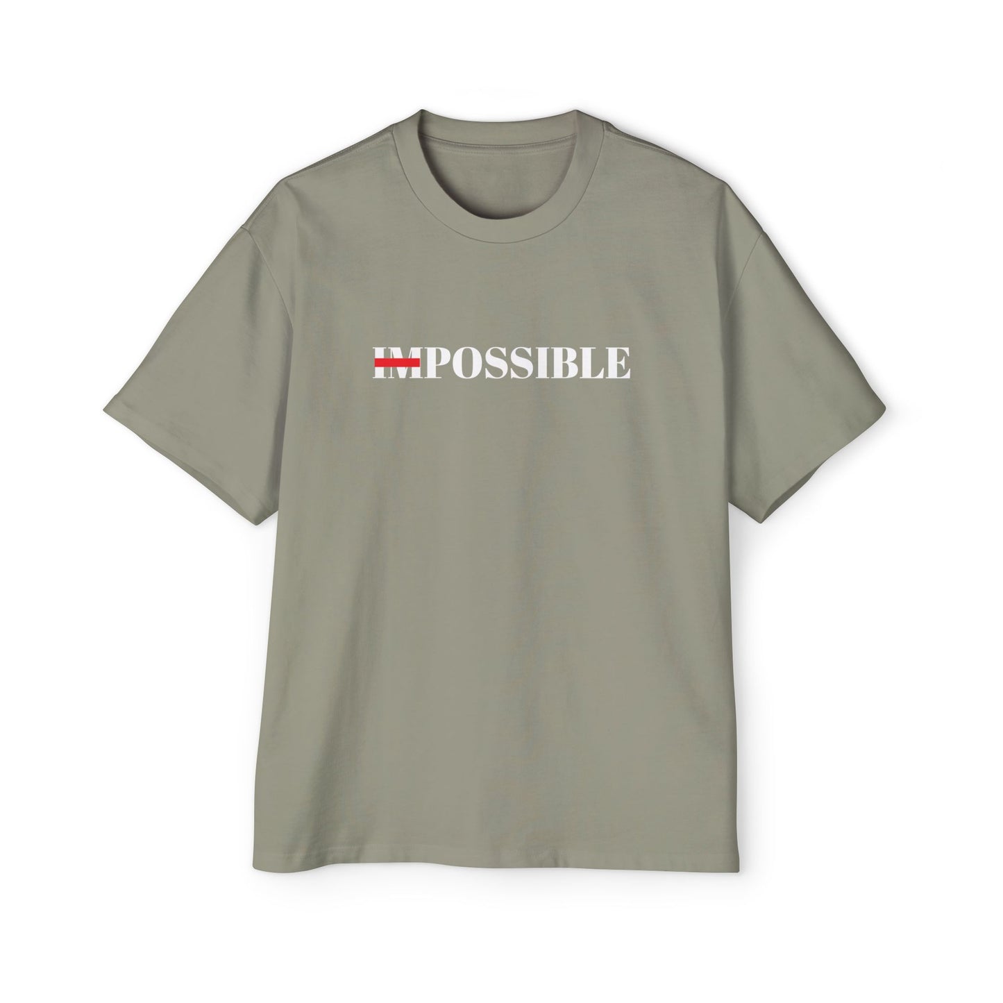 Men's Heavy Oversized Tee "Nothings impossible" (WHITE LETTERS)