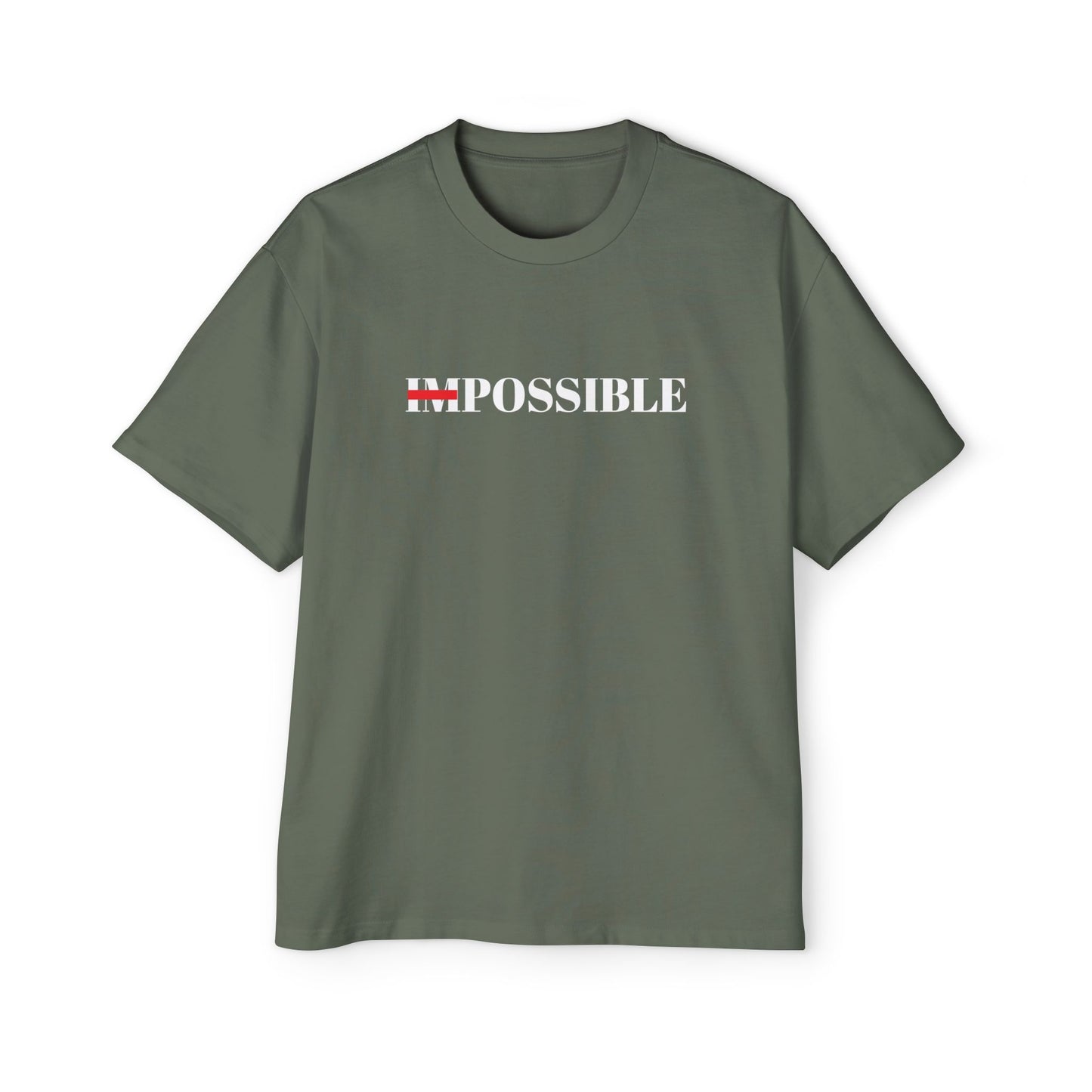 Men's Heavy Oversized Tee "Nothings impossible" (WHITE LETTERS)