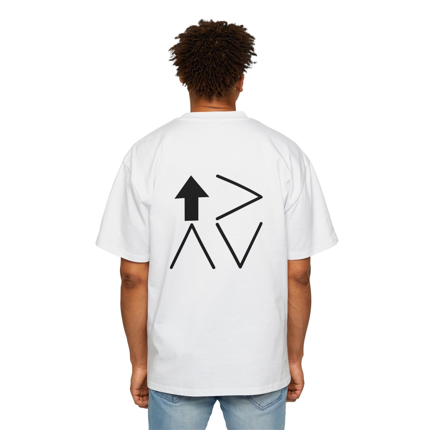 Men's Heavy Oversized Tee - "God is greater than the mountains and the valleys"