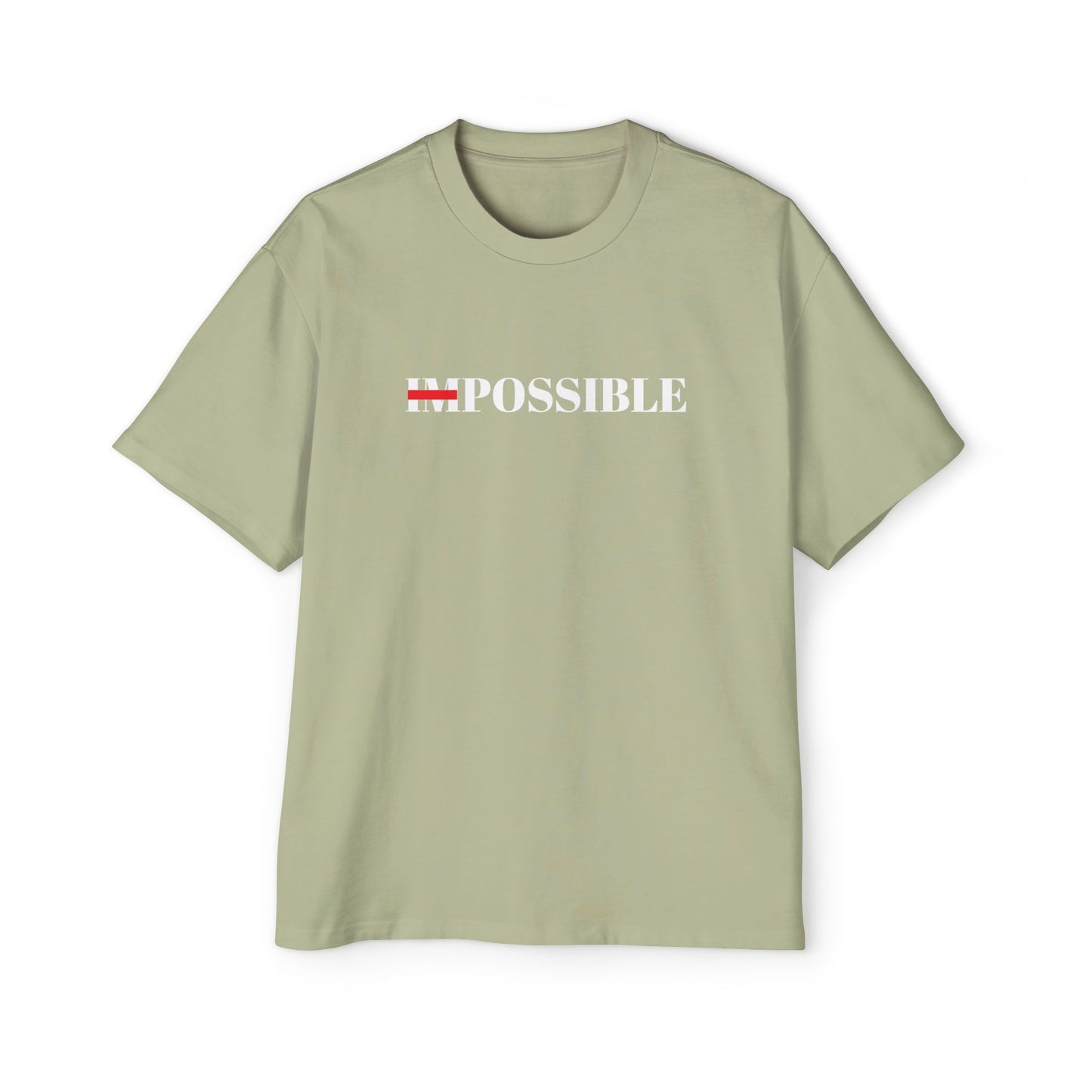 Men's Heavy Oversized Tee "Nothings impossible" (WHITE LETTERS)