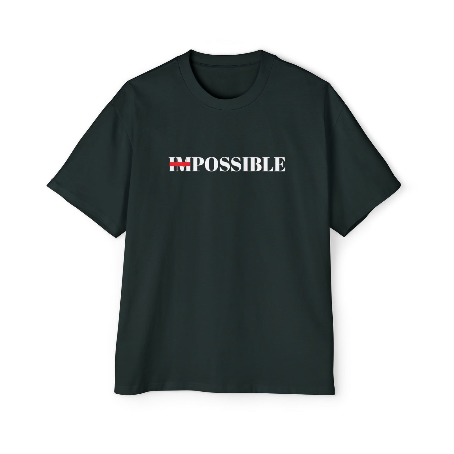 Men's Heavy Oversized Tee "Nothings impossible" (WHITE LETTERS)