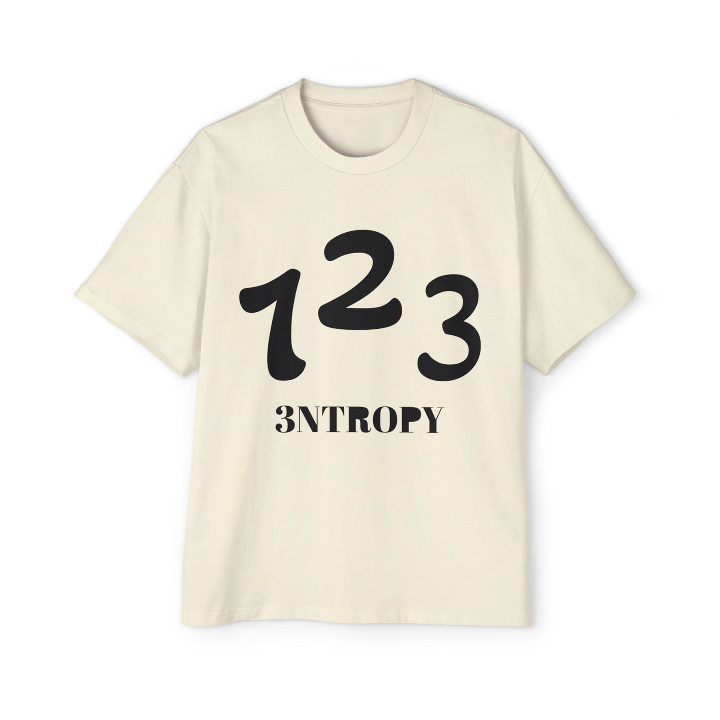 Men's Heavy Oversized Tee "3ntropy" (BLACK LETTER)