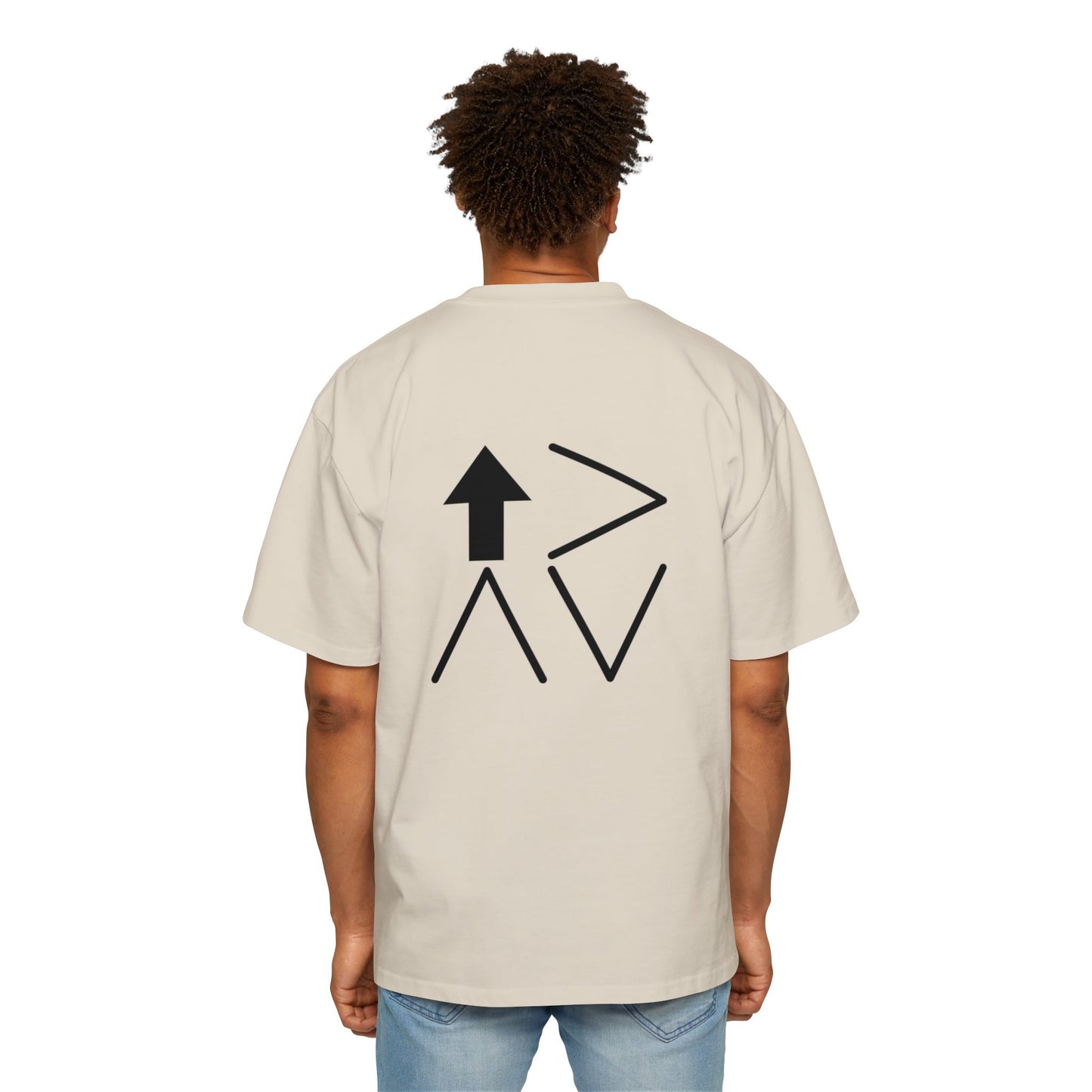 Men's Heavy Oversized Tee - "God is greater than the mountains and the valleys"