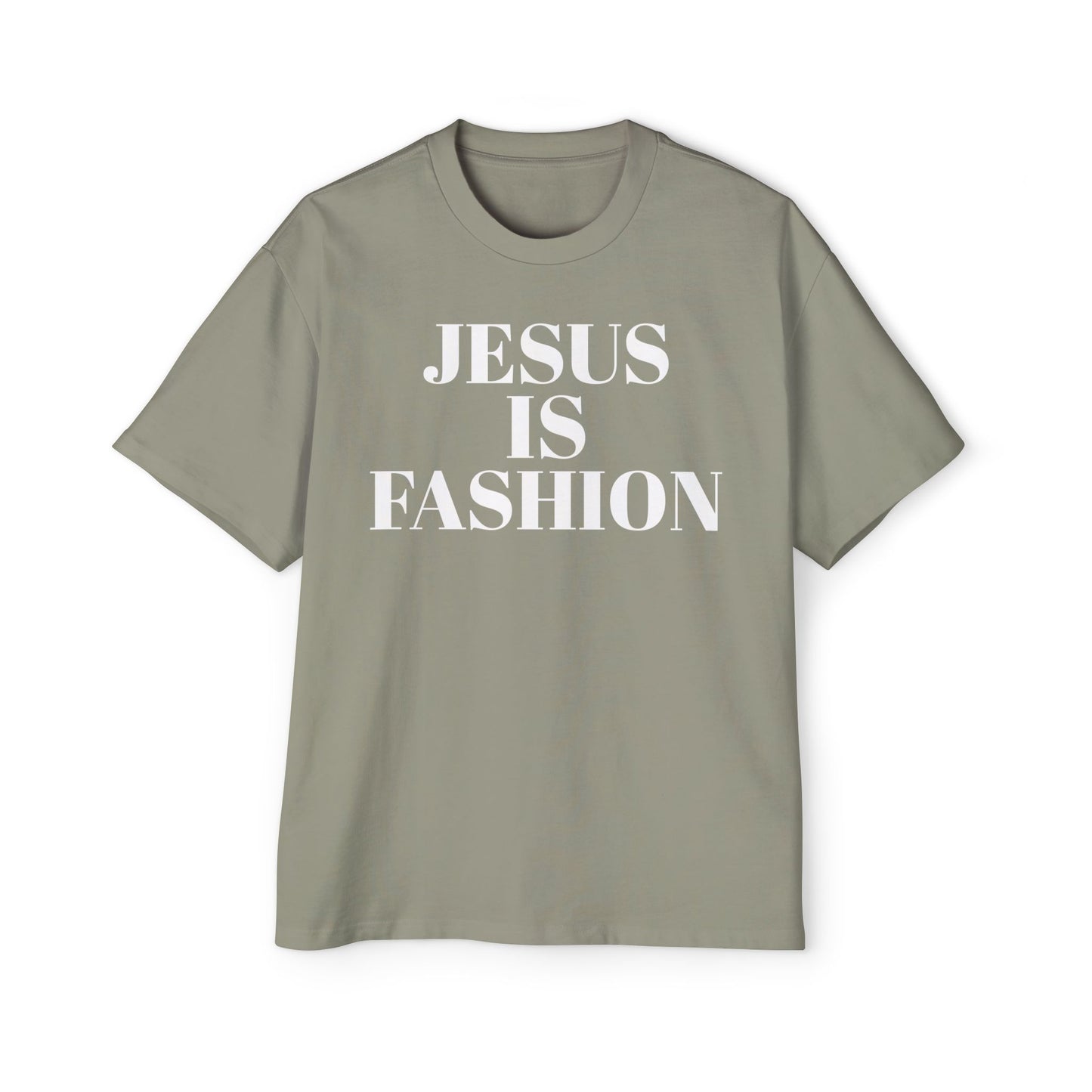 Men's Heavy Oversized Tee "Jesus is Fashion"