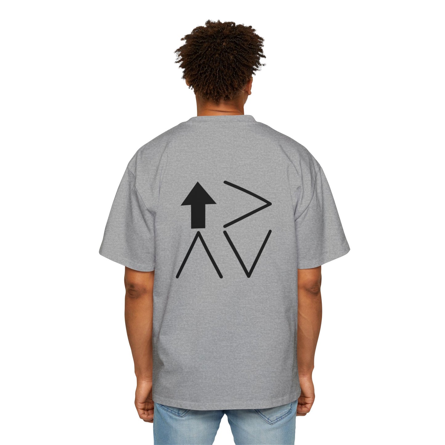 Men's Heavy Oversized Tee - "God is greater than the mountains and the valleys"