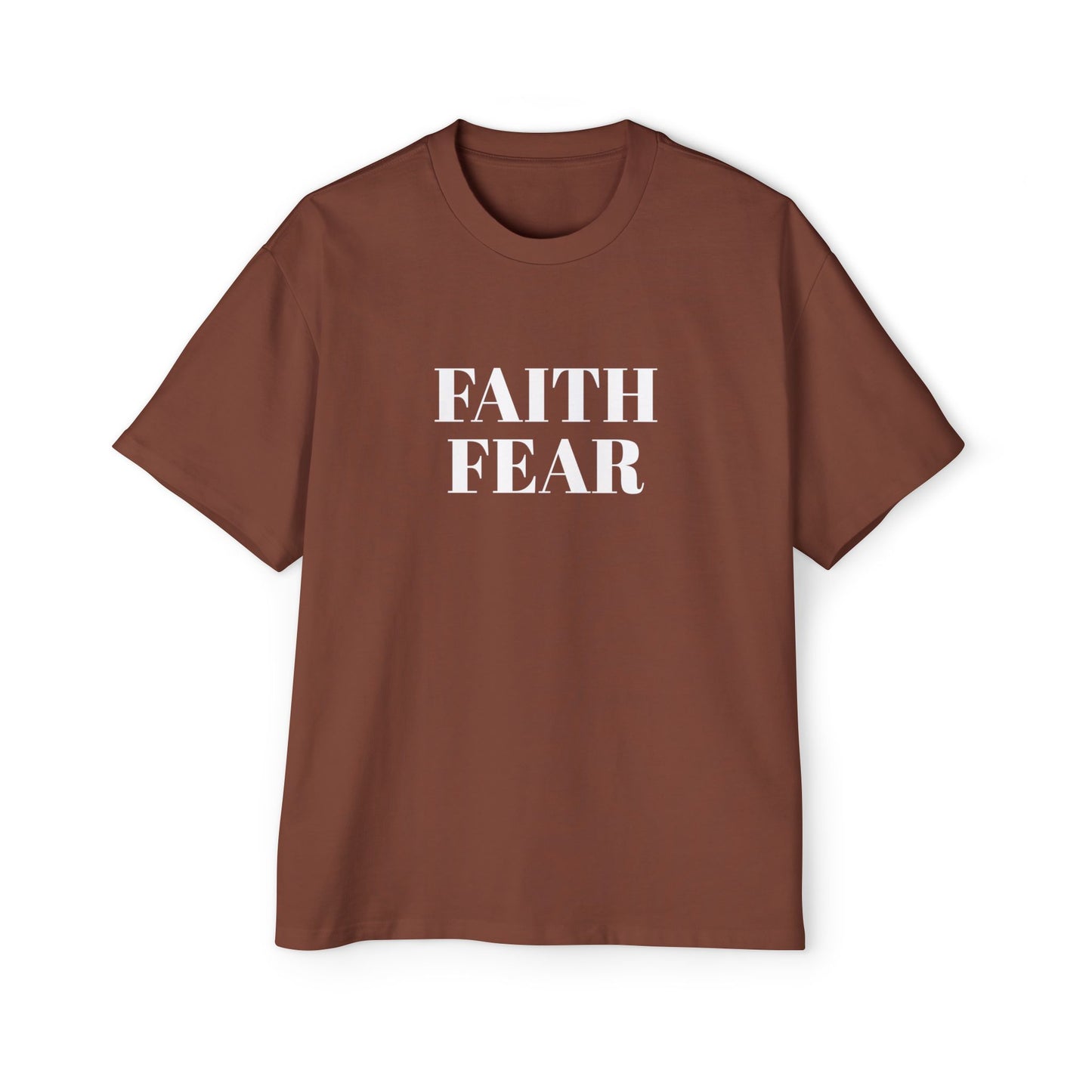 Men's Heavy Oversized Tee "Faith over Fear"