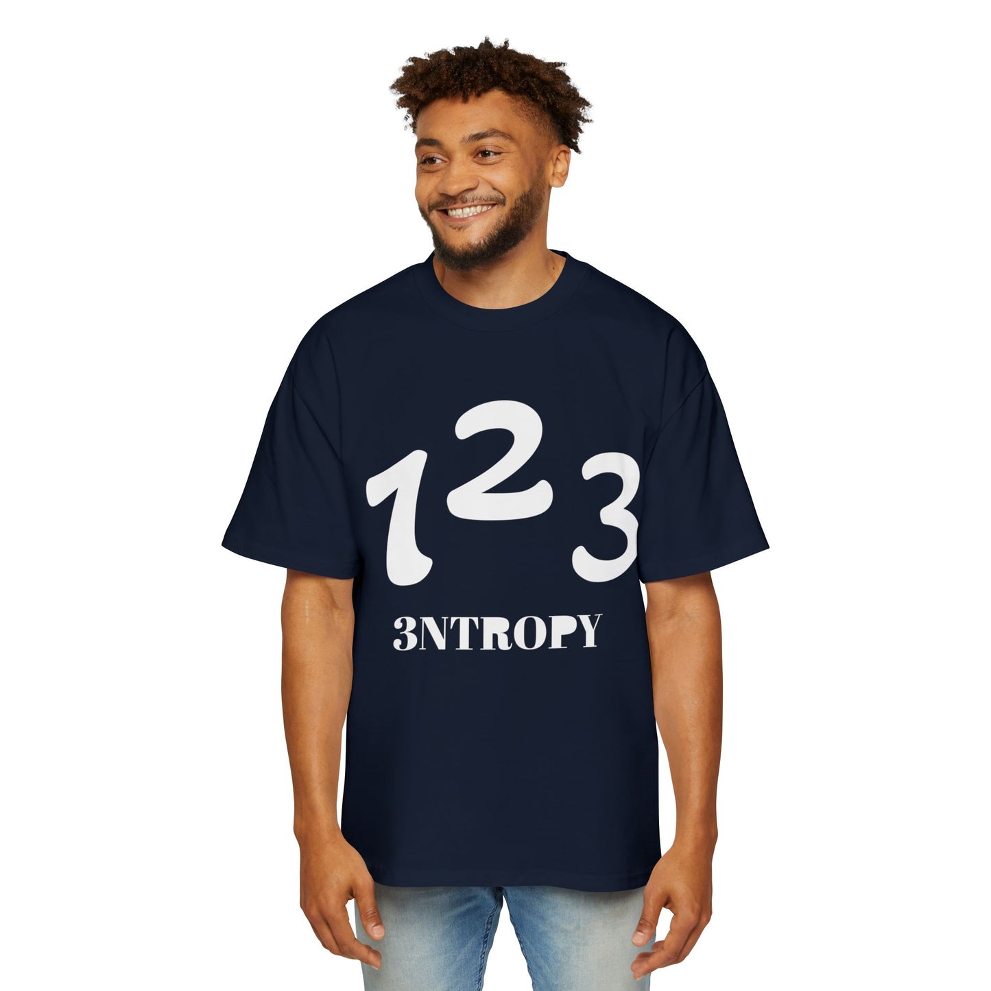 Men's Heavy Oversized Tee "3ntropy" (WHITE LETTERS)