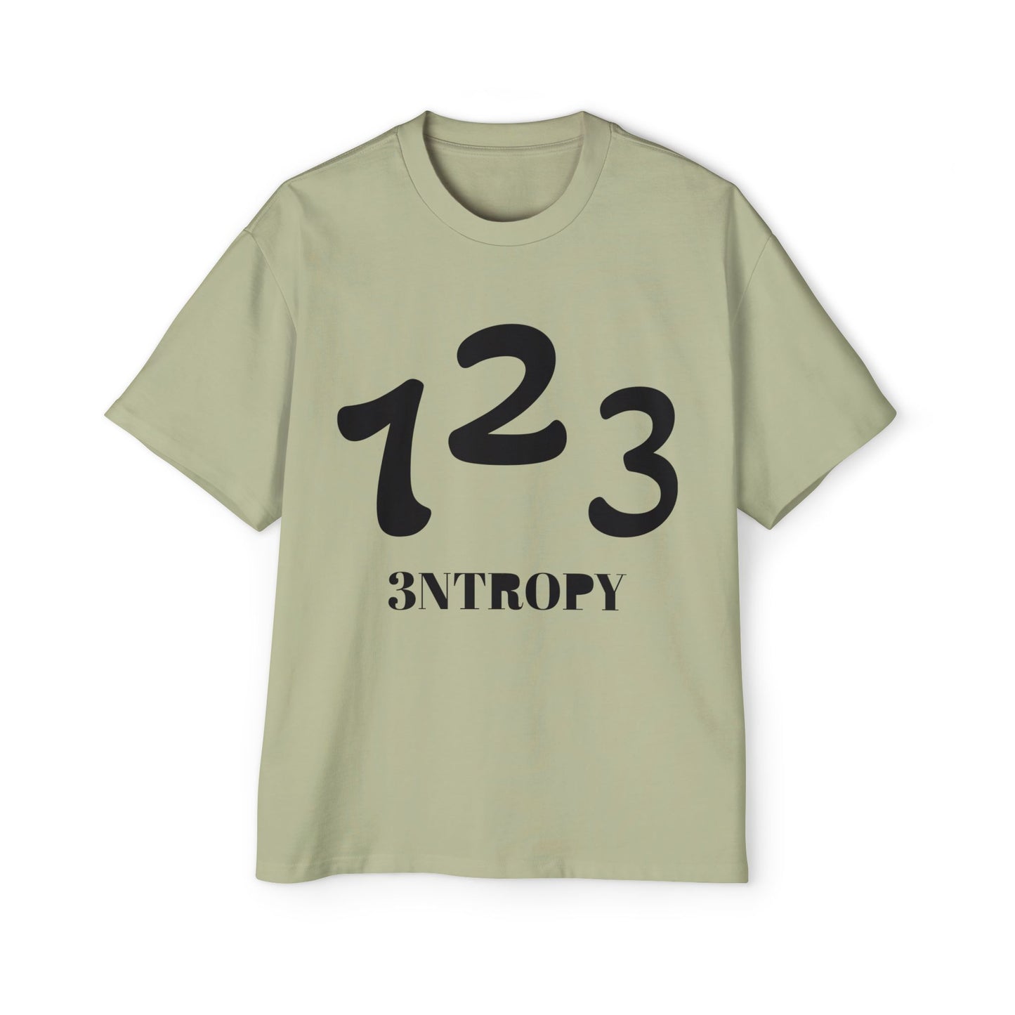 Men's Heavy Oversized Tee "3ntropy" (BLACK LETTER)