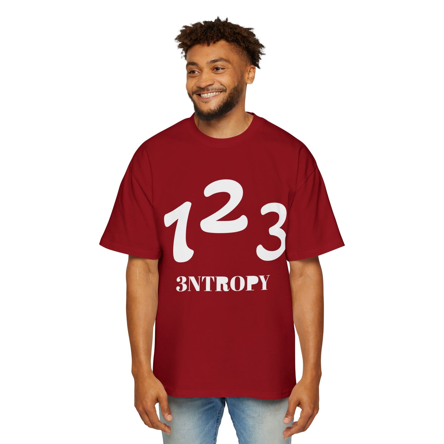 Men's Heavy Oversized Tee "3ntropy" (WHITE LETTERS)