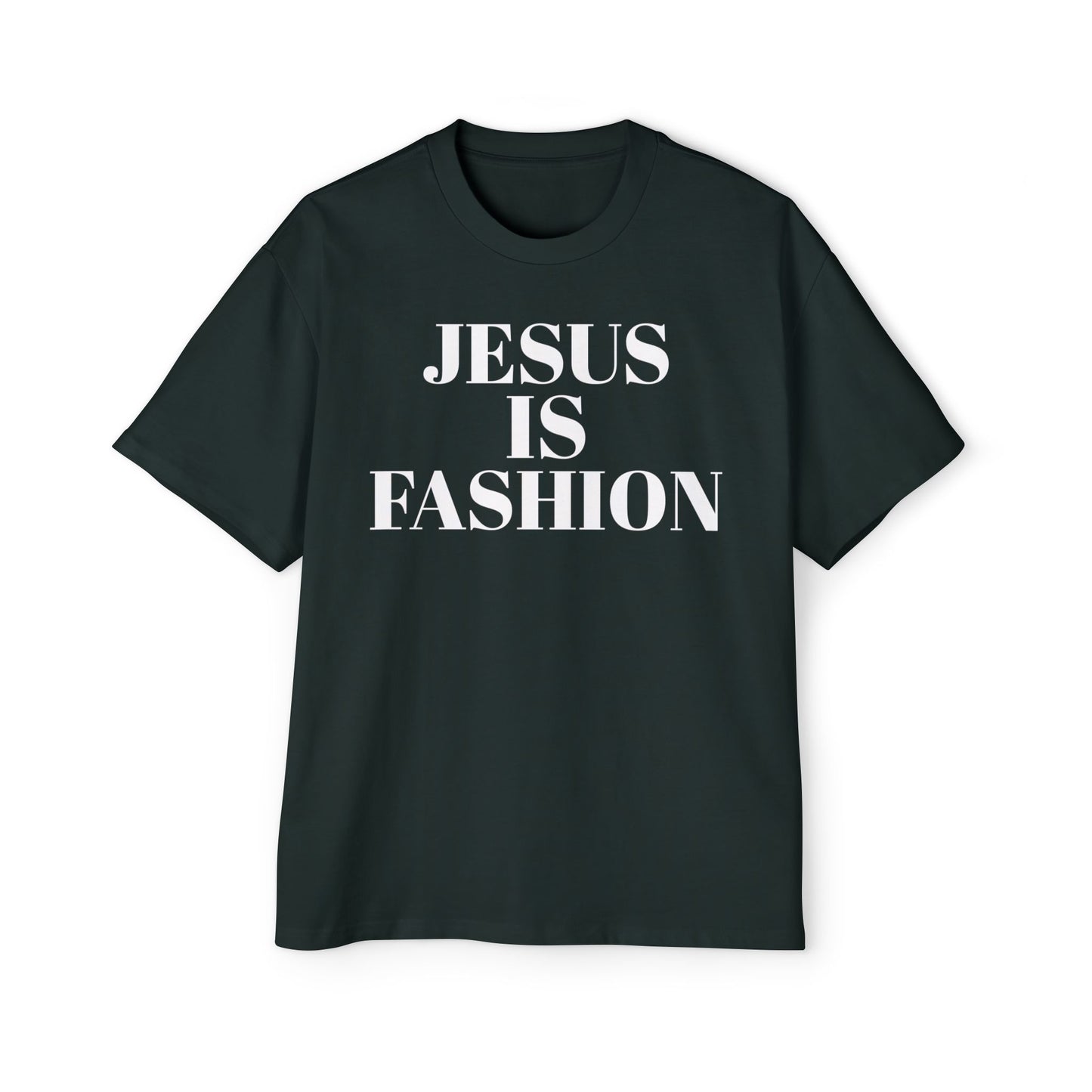 Men's Heavy Oversized Tee "Jesus is Fashion"