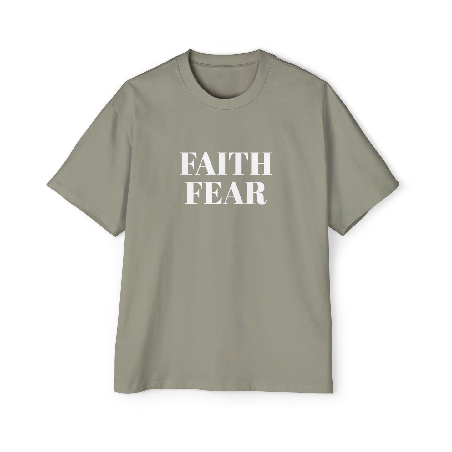 Men's Heavy Oversized Tee "Faith over Fear"