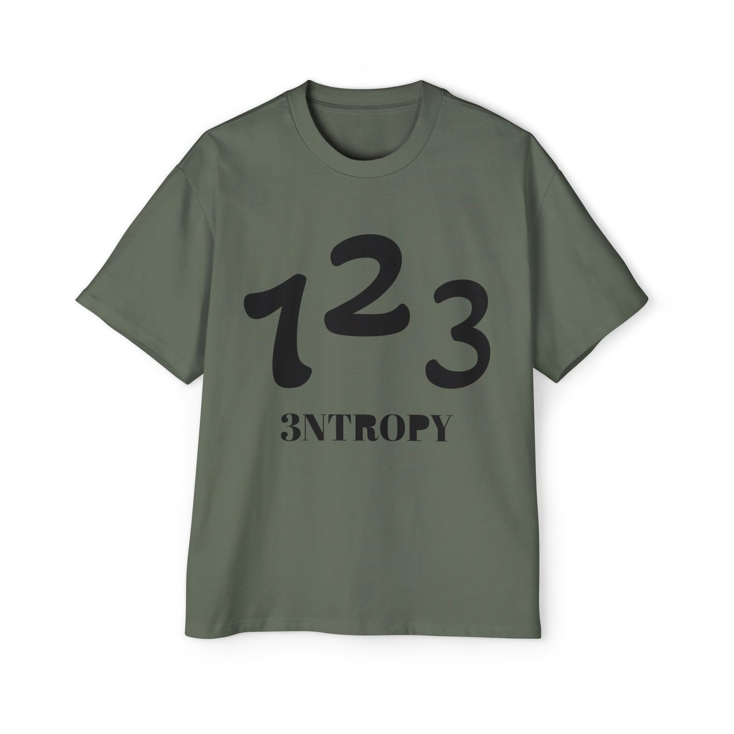 Men's Heavy Oversized Tee "3ntropy" (BLACK LETTER)