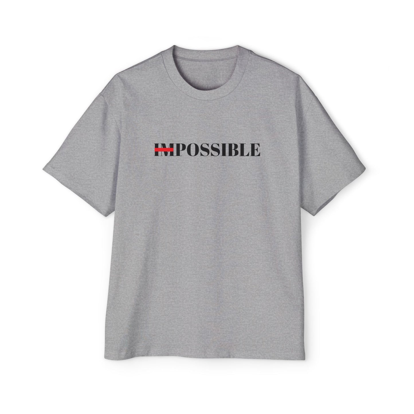 Men's Heavy Oversized Tee "Nothings impossible" (BLACK LETTERS)