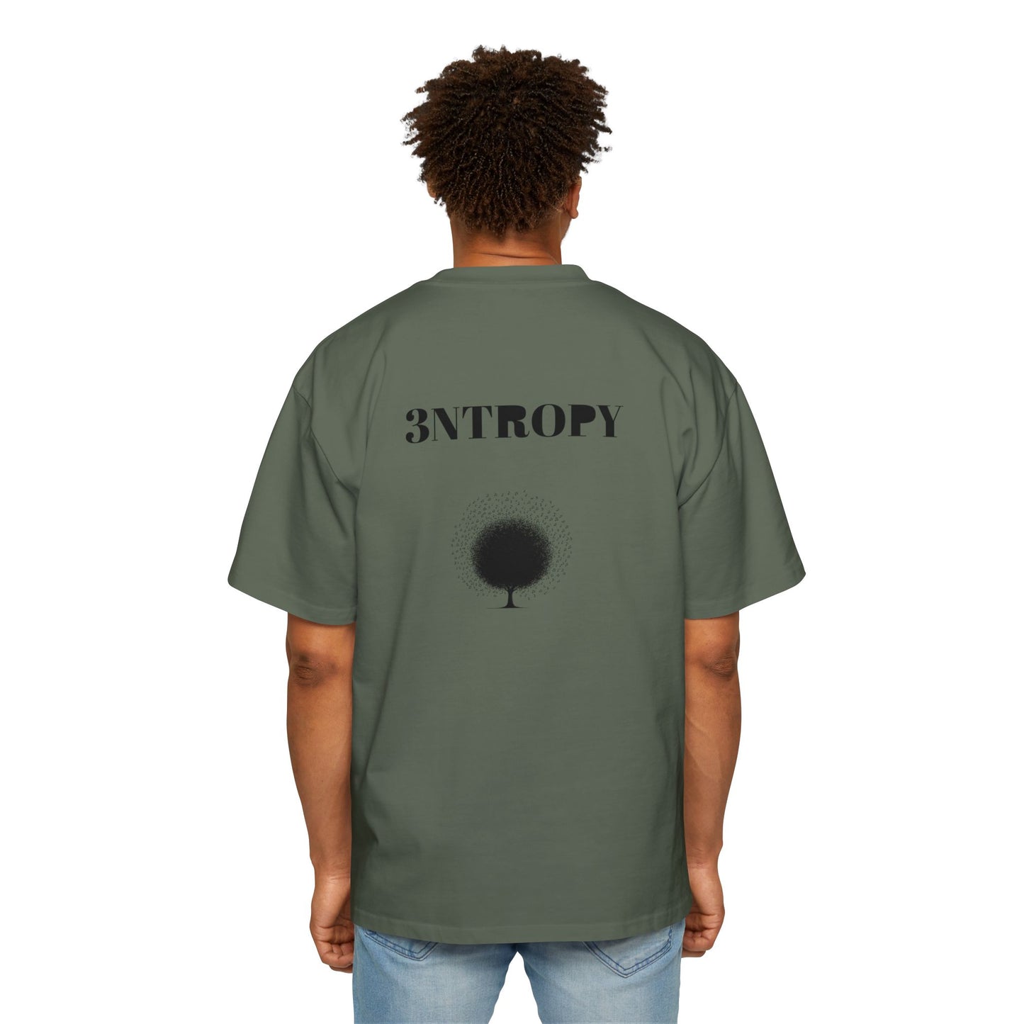 Men's Heavy Oversized Tee "3ntropy" (BLACK LETTER)