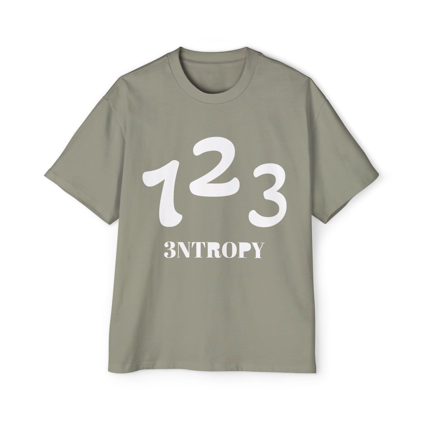 Men's Heavy Oversized Tee "3ntropy" (WHITE LETTERS)